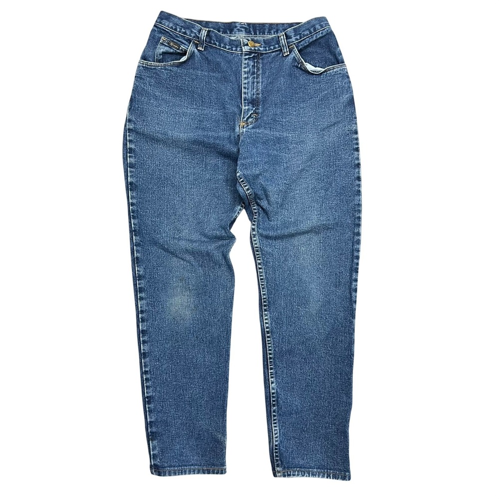 Vintage 90s Wrangler High Waisted Tapered Leg Jeans Mom Blue Made in USA 12 x 30